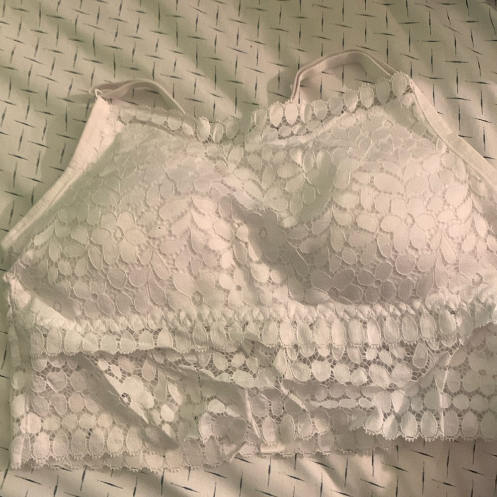 White lace crop top